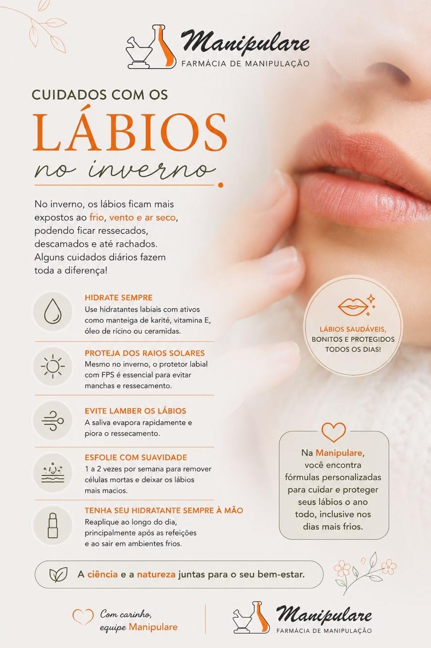 Post da Manipulare sobre cuidados com os lábios no inverno